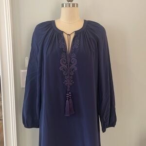 Lilly Pulitzer navy blue SILK dress M
